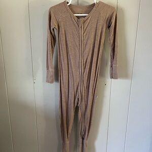 Little Sleepies Tan Ribbed Bamboo Zippy
